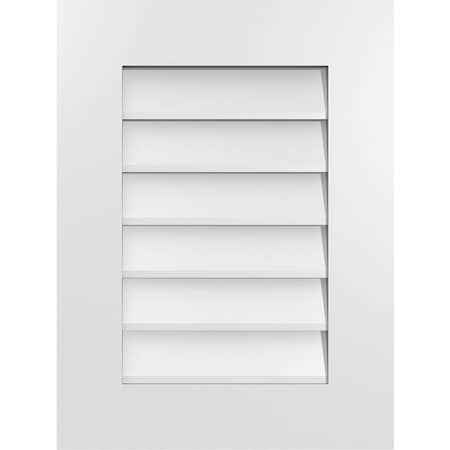 Ekena Millwork Vertical Surface Mount PVC Gable Vent: Non-Functional, w/ 3-1/2"W x 1"P Standard Frame, 18"W x 24"H GVPVE18X2401SN